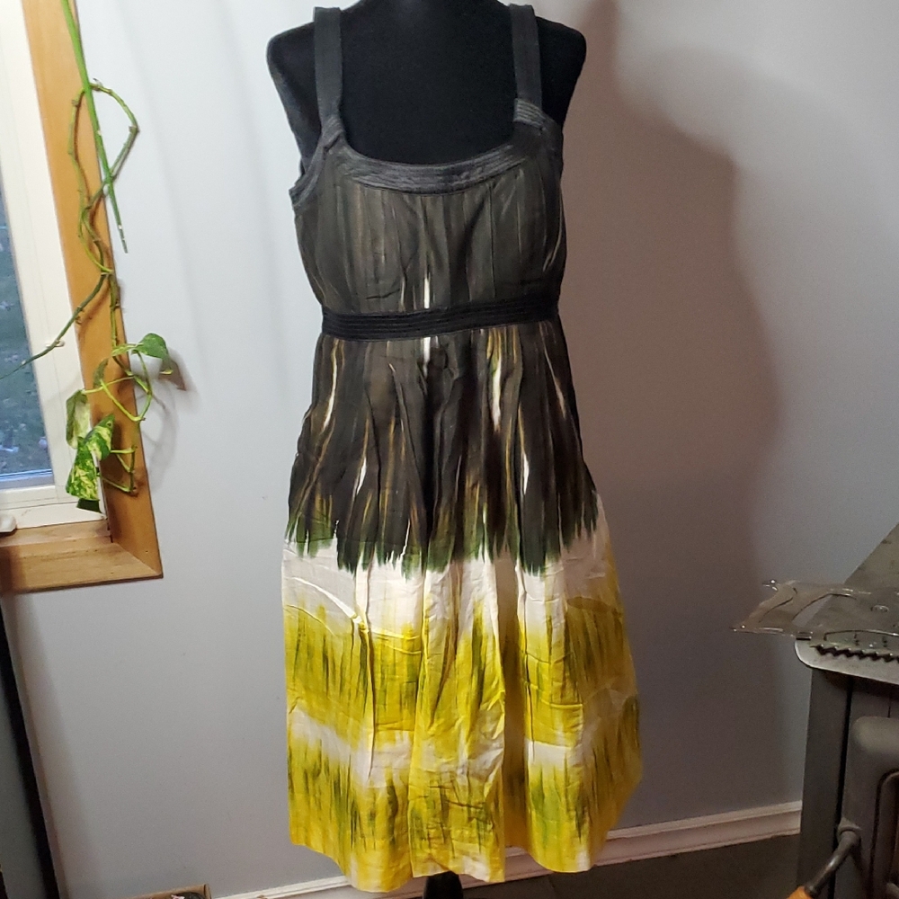 Calvin Klein Yellow and Black Dress
